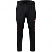 JAKO Training Pants Pant Challenge (Double-Stretch-Knit, breathable, high wearing comfort) long black/orange Kids