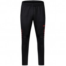 JAKO Training Pants Challenge (Double-Stretch-Knit, breathable, high wearing comfort) long black/red Kids