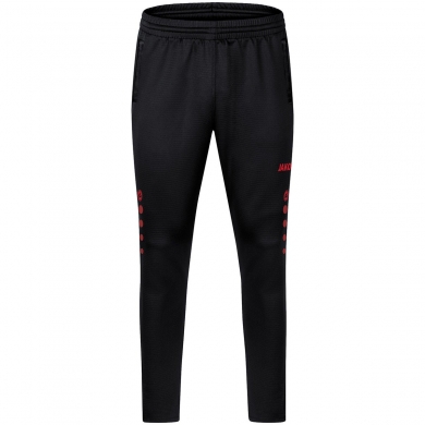 JAKO Training Pants Challenge (Double-Stretch-Knit, breathable, high wearing comfort) long black/red Kids