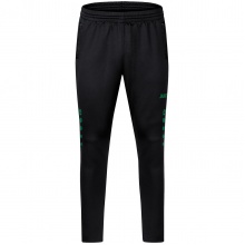 JAKO Training Pants Challenge (Double-Stretch-Knit, breathable, high wearing comfort) long black/green Kids