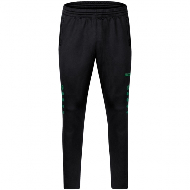 JAKO Training Pants Challenge (Double-Stretch-Knit, breathable, high wearing comfort) long black/green Kids