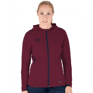 JAKO Training Jacket Challenge with Hood Bordeaux Red Women