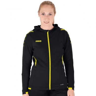 JAKO Training Jacket Challenge with Hood Black/Yellow Women