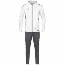 JAKO Tracksuit Challenge with Hood (Jacket and Trousers) White/Anthracite Grey Men