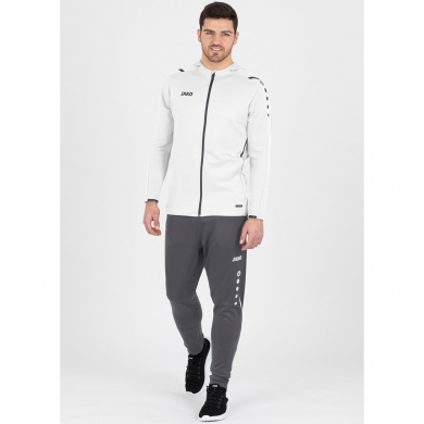 JAKO Tracksuit Challenge with Hood (Jacket and Trousers) White/Anthracite Grey Men