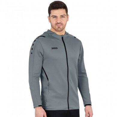 JAKO Training Jacket Challenge with Hood Stone Grey/Black Men