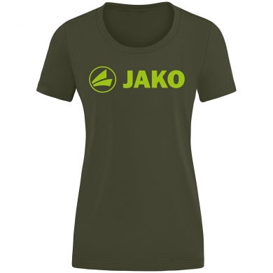 JAKO Leisure Shirt Promo (Organic Cotton) khaki/neon green Women