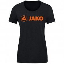 JAKO Leisure Shirt Promo (Organic Cotton) Black Melange/Orange Women