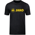 JAKO Leisure T-shirt Promo (Organic Cotton) Black Melange/Yellow Men