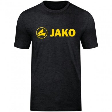 JAKO Leisure T-shirt Promo (Organic Cotton) Black Melange/Yellow Men