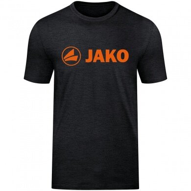 JAKO Leisure T-shirt Promo (Organic Cotton) Black Melange/Orange Men