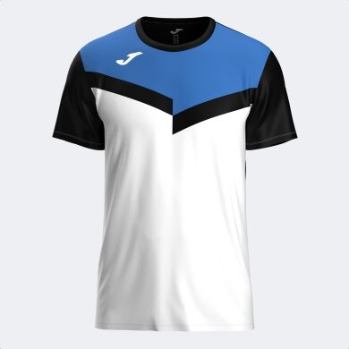 Joma Sport T-shirt Short Sleeve Court (100% Polyester) white/blue/black Men