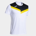 Joma Sport T-shirt Short Sleeve Court (100% Polyester) white/black/yellow Men