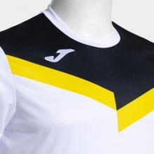 Joma Sport T-shirt Short Sleeve Court (100% Polyester) white/black/yellow Men