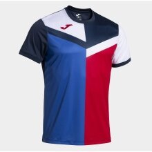 Joma Sport T-shirt Short Sleeve Court (100% Polyester) blue/red/white Men