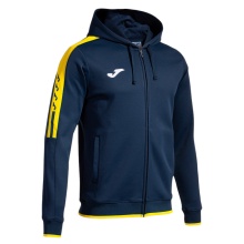 Joma Hooded Jacket Olimpiada Full-Zip (Fleece Lining) navy blue/yellow Men's