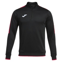 Joma Pullover Olimpiada Sweatshirt (Half-Zip, 100% Polyester) black/red Men's