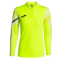 Joma Elite XI Running Long Sleeve Shirt (Sweatshirt, Half-Zip) Fluorescent Yellow/Black Ladies