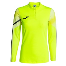 Joma Elite XI Running Long Sleeve Shirt (Sweatshirt, Half-Zip) Fluorescent Yellow/Black Ladies