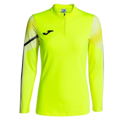 Joma Elite XI Running Long Sleeve Shirt (Sweatshirt, Half-Zip) Fluorescent Yellow/Black Ladies