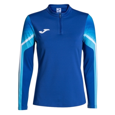 Joma Elite XI Long Sleeve Running Shirt (Sweatshirt, Half-Zip) royal blue/white Ladies