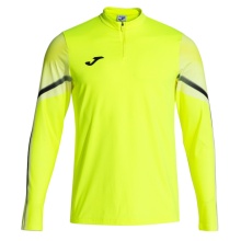 Joma Elite XI Long Sleeve Running Shirt (Sweatshirt, Half-Zip) Fluorescent Yellow/Black Men's