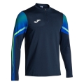 Joma Elite XI Long Sleeve Running Shirt (Sweatshirt, Half-Zip) navy blue/fluorescent green men's