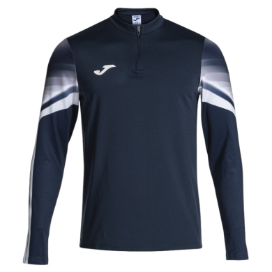 Joma Elite XI Long Sleeve Running Shirt (Sweatshirt, Half-Zip) navy blue/white Men's