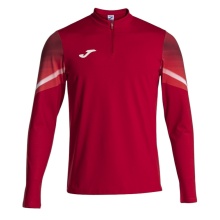 Joma Elite XI Long Sleeve Running Shirt (Sweatshirt, Half-Zip) red/white Men's