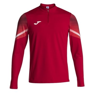 Joma Elite XI Long Sleeve Running Shirt (Sweatshirt, Half-Zip) red/white Men's