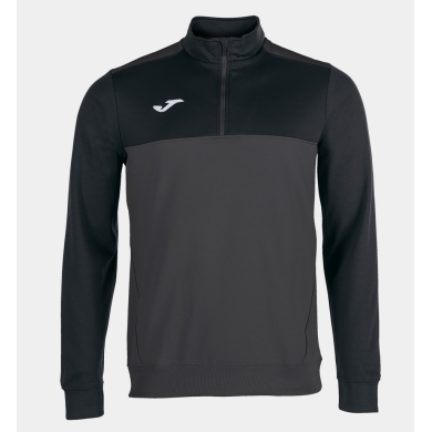 Joma Pullover Winner Sweatshirt (1/2 Zip, 100% Polyester) anthracite grey/black Men