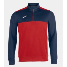 Joma Pullover Winner Sweatshirt (1/2 Zip, 100% Polyester) red/navy blue Men