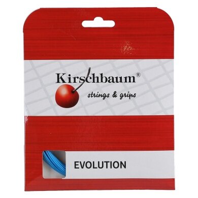 Stringing with tennis string Kirschbaum ProLine Evolution (Durability+Control) blue