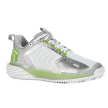 KSwiss Tennis Shoes Ultrashot 3 HB Clay/Sand Court White/Grey/Lime Green Women