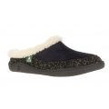 Kamik Slippers Nutmeg Micro-Suede and Flannel Black Women