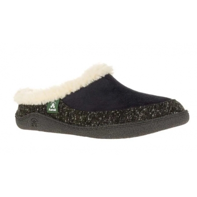 Kamik Slippers Nutmeg Micro-Suede and Flannel Black Women