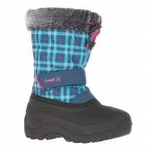 Kamik Winter Shoes Mini - seam-sealed nylon, faux fur snow collar, water-repellent - navy blue Kids