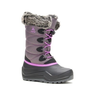 Kamik Winter Boots Snowangel - Made in Canada, waterproof - charcoal grey/orchid pink children’s