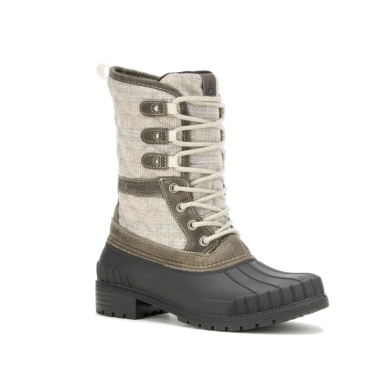 Kamik Winter Boots Sienna 3 (Leather, Waterproof, Made in Canada) Light Grey Women