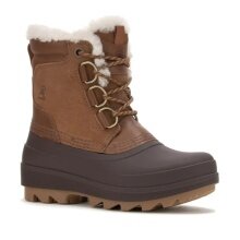 Kamik Winter Boots Lauren Low (Leather, Waterproof) - Made in Canada - Dark Brown Women