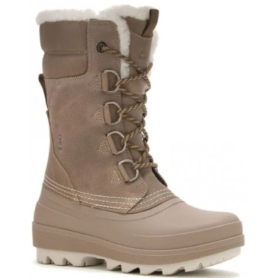 Kamik Winter Boots Lauren (Leather, Waterproof) - Made in Canada - Fossil Brown Women