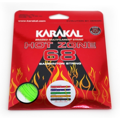 Karakal Badminton String Hot Zone 68 Green 10m Set