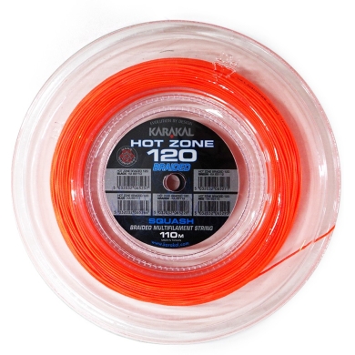 Karakal Squash String Hot Zone Braided 120 (Power+Control) 1.20mm orange 110m Roll