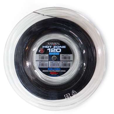 Karakal Squash String Hot Zone Braided 120 (Power+Control) black 220m roll