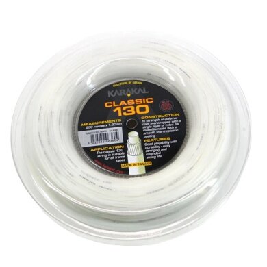 Karakal Squash String Classic 130 White 200m Roll