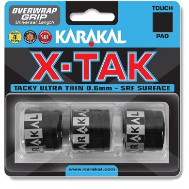 Karakal Overgrip X-Tak 0.6mm black 3 pack