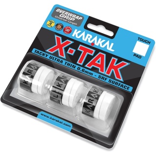 Karakal Overgrip X-Tak 0.6mm white 3 pack