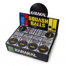 Karakal Squashball (1 yellow dot, slow) black - 2 pieces