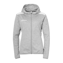 Kempa Hooded Jacket Emotion 27 Full-Zip (comfortable fit) grey/white ladies