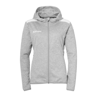 Kempa Hooded Jacket Emotion 27 Full-Zip (comfortable fit) grey/white ladies